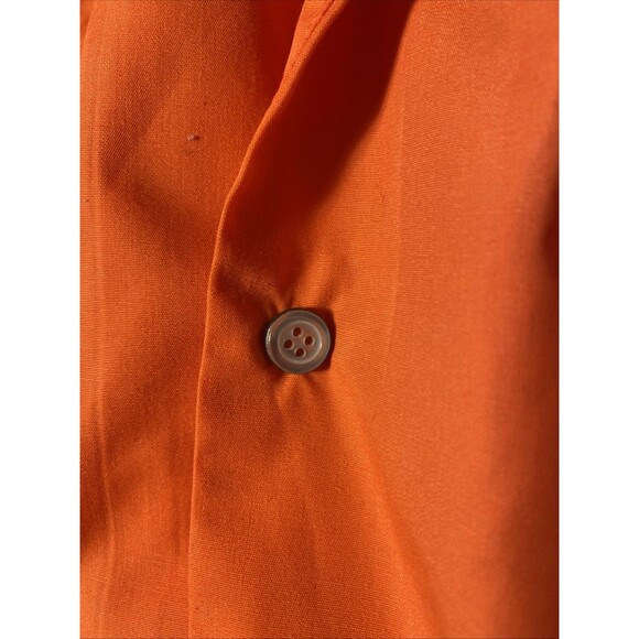 The Genuine Haband Guayabera 2XL Short Sleeve SnapUp Shirt  Orange 4 Front Pocke - Picture 10 of 12